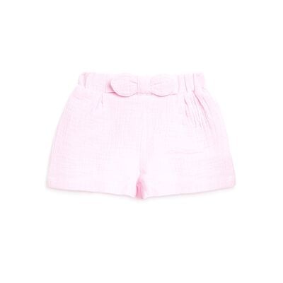 Girls Light Pink Short Woven Trousers